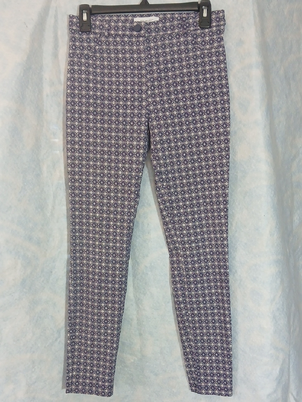 Primark Navy/White Slim Geometric Print Womens Pants SZ 6